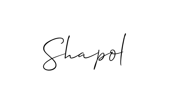 Use a signature maker to create a handwritten signature online. With this signature software, you can design (Allison_Script) your own signature for name Shapol. Shapol signature style 2 images and pictures png