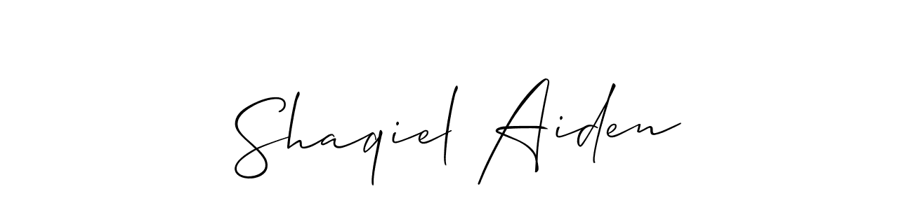 How to make Shaqiel Aiden signature? Allison_Script is a professional autograph style. Create handwritten signature for Shaqiel Aiden name. Shaqiel Aiden signature style 2 images and pictures png