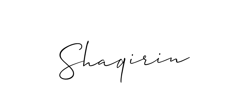 How to make Shaqirin signature? Allison_Script is a professional autograph style. Create handwritten signature for Shaqirin name. Shaqirin signature style 2 images and pictures png