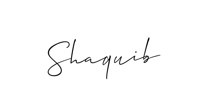 How to make Shaquib signature? Allison_Script is a professional autograph style. Create handwritten signature for Shaquib name. Shaquib signature style 2 images and pictures png