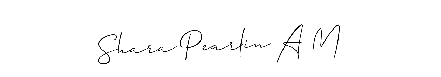 This is the best signature style for the Shara Pearlin A M name. Also you like these signature font (Allison_Script). Mix name signature. Shara Pearlin A M signature style 2 images and pictures png