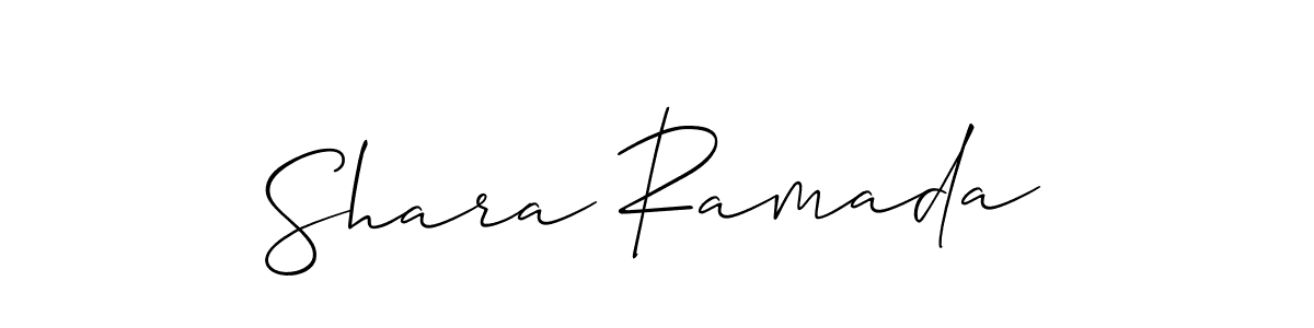 How to make Shara Ramada name signature. Use Allison_Script style for creating short signs online. This is the latest handwritten sign. Shara Ramada signature style 2 images and pictures png