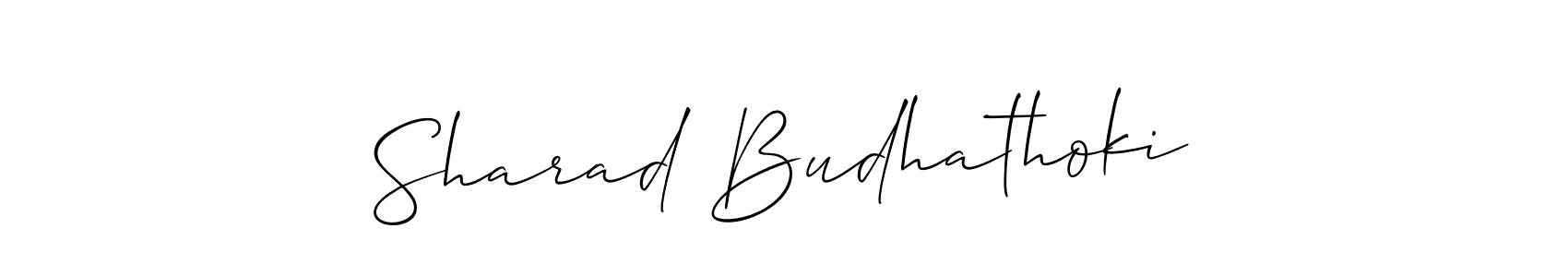 The best way (Allison_Script) to make a short signature is to pick only two or three words in your name. The name Sharad Budhathoki include a total of six letters. For converting this name. Sharad Budhathoki signature style 2 images and pictures png