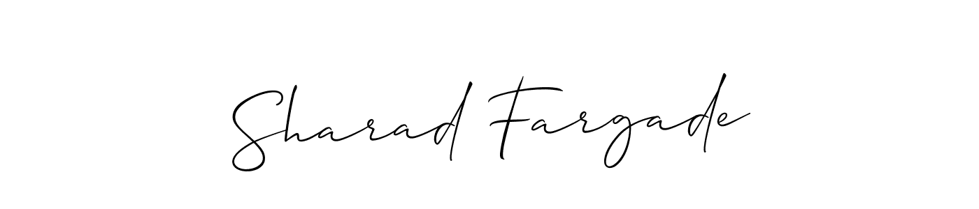 It looks lik you need a new signature style for name Sharad Fargade. Design unique handwritten (Allison_Script) signature with our free signature maker in just a few clicks. Sharad Fargade signature style 2 images and pictures png