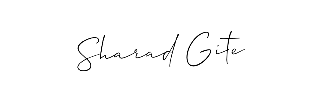 How to Draw Sharad Gite signature style? Allison_Script is a latest design signature styles for name Sharad Gite. Sharad Gite signature style 2 images and pictures png