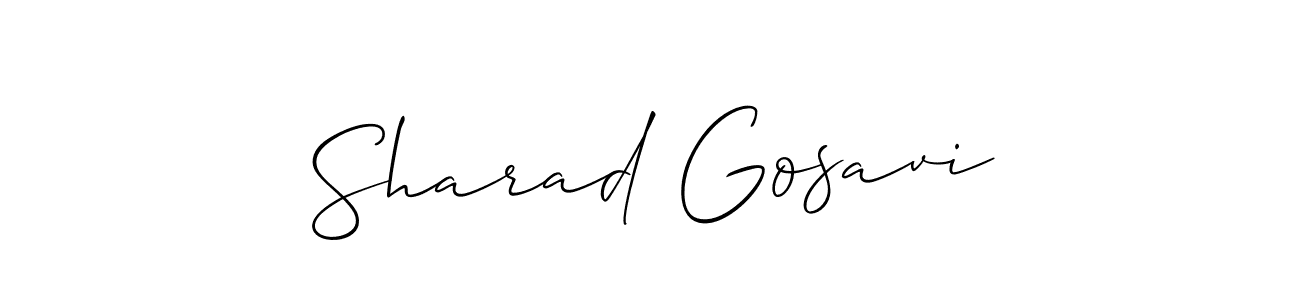 How to make Sharad Gosavi name signature. Use Allison_Script style for creating short signs online. This is the latest handwritten sign. Sharad Gosavi signature style 2 images and pictures png