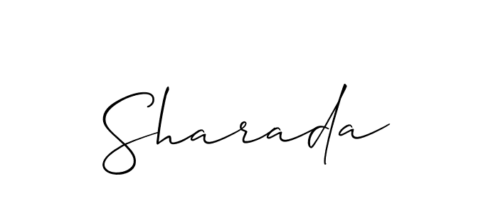 Make a beautiful signature design for name Sharada. With this signature (Allison_Script) style, you can create a handwritten signature for free. Sharada signature style 2 images and pictures png