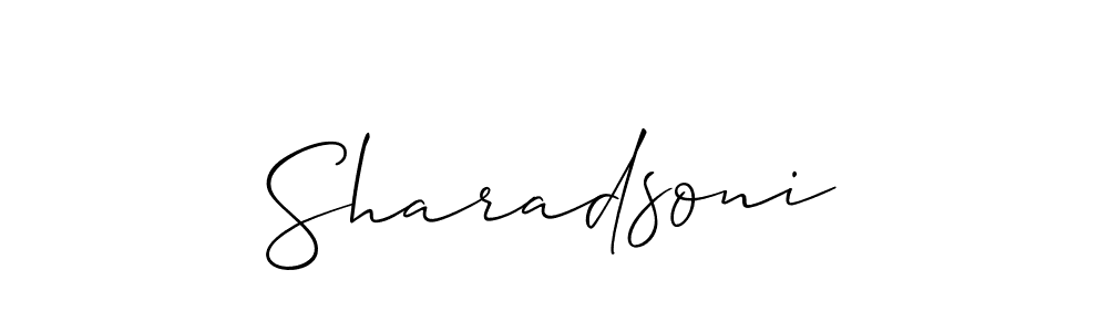 Also You can easily find your signature by using the search form. We will create Sharadsoni name handwritten signature images for you free of cost using Allison_Script sign style. Sharadsoni signature style 2 images and pictures png