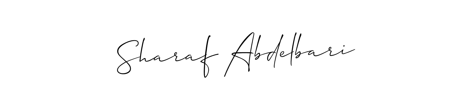 Design your own signature with our free online signature maker. With this signature software, you can create a handwritten (Allison_Script) signature for name Sharaf Abdelbari. Sharaf Abdelbari signature style 2 images and pictures png