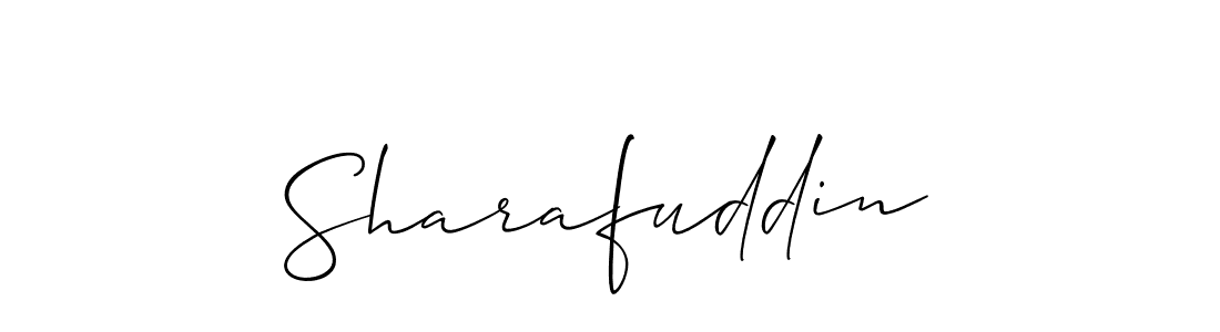 How to make Sharafuddin signature? Allison_Script is a professional autograph style. Create handwritten signature for Sharafuddin name. Sharafuddin signature style 2 images and pictures png