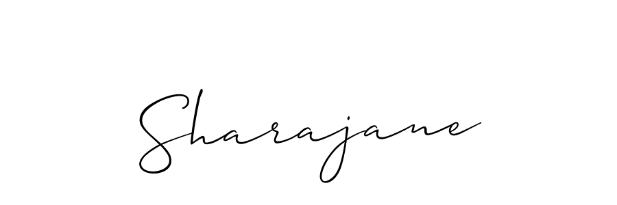Design your own signature with our free online signature maker. With this signature software, you can create a handwritten (Allison_Script) signature for name Sharajane. Sharajane signature style 2 images and pictures png