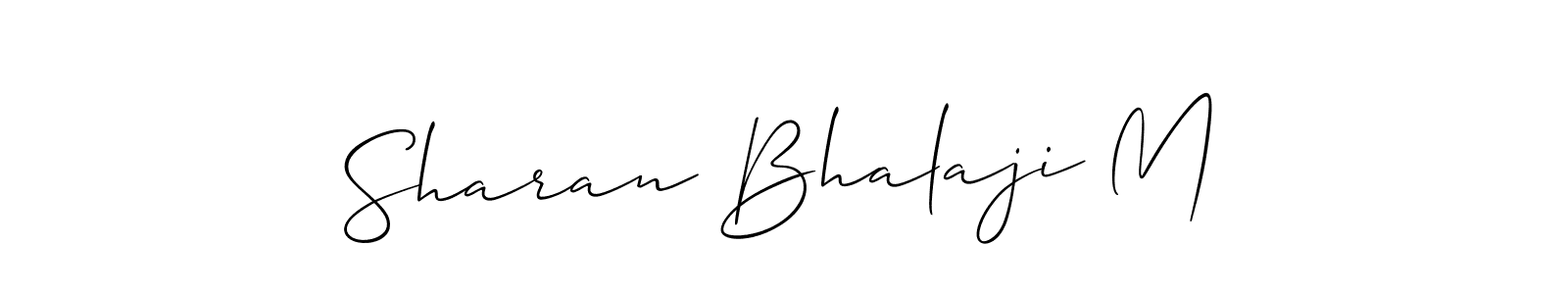 How to Draw Sharan Bhalaji M signature style? Allison_Script is a latest design signature styles for name Sharan Bhalaji M. Sharan Bhalaji M signature style 2 images and pictures png