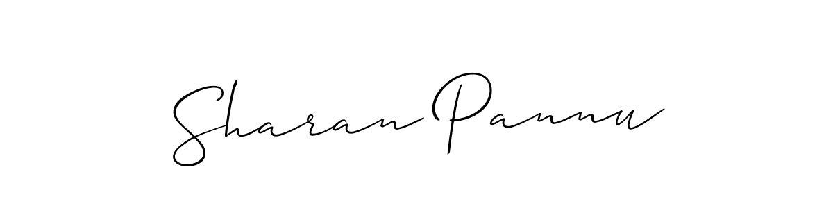Make a beautiful signature design for name Sharan Pannu. With this signature (Allison_Script) style, you can create a handwritten signature for free. Sharan Pannu signature style 2 images and pictures png
