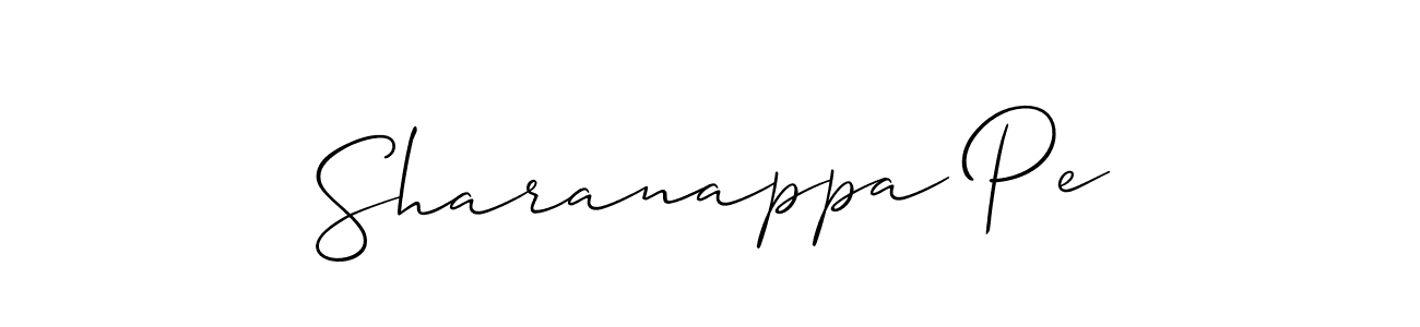 Make a beautiful signature design for name Sharanappa Pe. With this signature (Allison_Script) style, you can create a handwritten signature for free. Sharanappa Pe signature style 2 images and pictures png