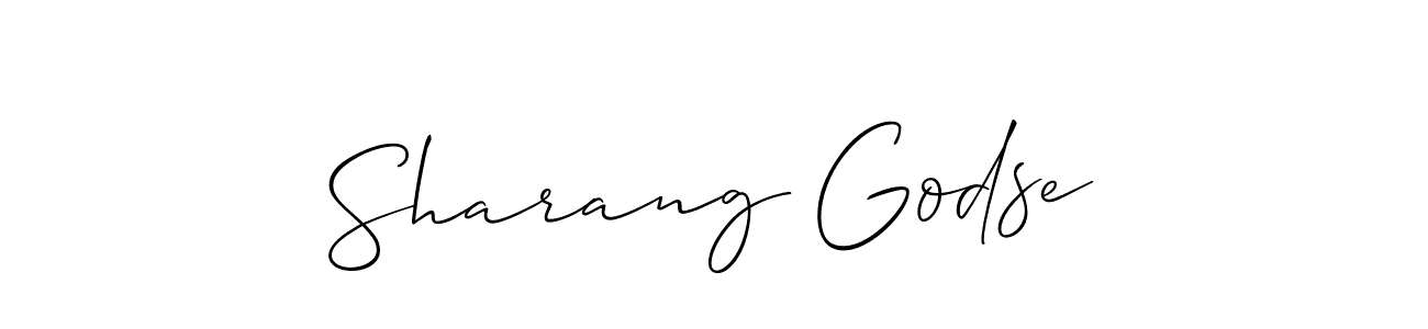 Make a beautiful signature design for name Sharang Godse. With this signature (Allison_Script) style, you can create a handwritten signature for free. Sharang Godse signature style 2 images and pictures png