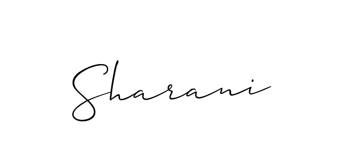 Make a beautiful signature design for name Sharani. With this signature (Allison_Script) style, you can create a handwritten signature for free. Sharani signature style 2 images and pictures png