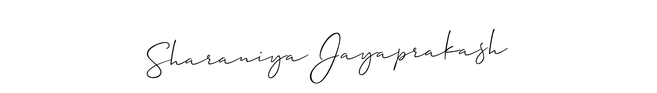 Sharaniya Jayaprakash stylish signature style. Best Handwritten Sign (Allison_Script) for my name. Handwritten Signature Collection Ideas for my name Sharaniya Jayaprakash. Sharaniya Jayaprakash signature style 2 images and pictures png