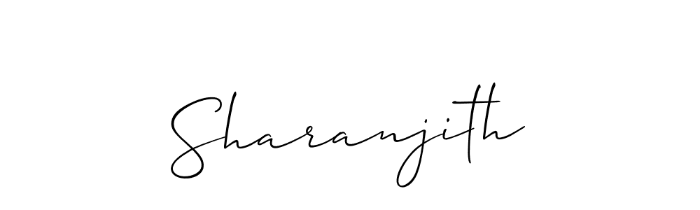 How to make Sharanjith signature? Allison_Script is a professional autograph style. Create handwritten signature for Sharanjith name. Sharanjith signature style 2 images and pictures png