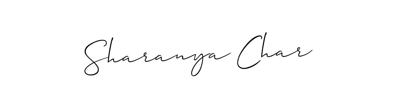 Use a signature maker to create a handwritten signature online. With this signature software, you can design (Allison_Script) your own signature for name Sharanya Char. Sharanya Char signature style 2 images and pictures png