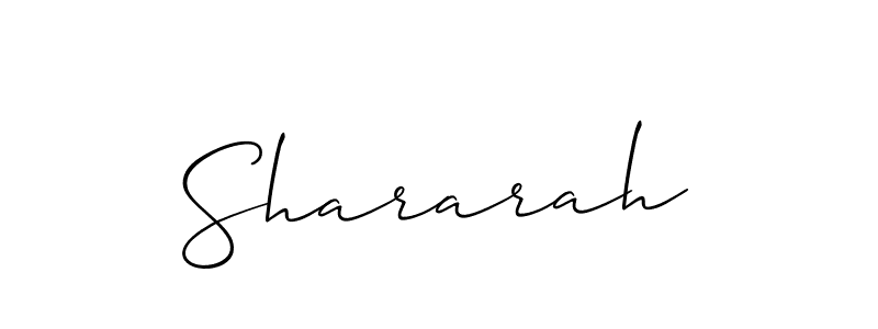 Use a signature maker to create a handwritten signature online. With this signature software, you can design (Allison_Script) your own signature for name Shararah. Shararah signature style 2 images and pictures png