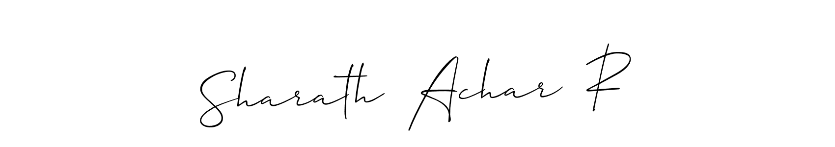 How to make Sharath  Achar  R name signature. Use Allison_Script style for creating short signs online. This is the latest handwritten sign. Sharath  Achar  R signature style 2 images and pictures png