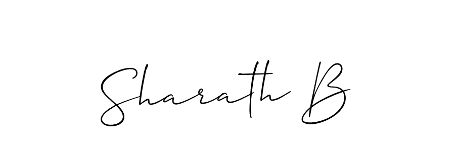 Use a signature maker to create a handwritten signature online. With this signature software, you can design (Allison_Script) your own signature for name Sharath B. Sharath B signature style 2 images and pictures png