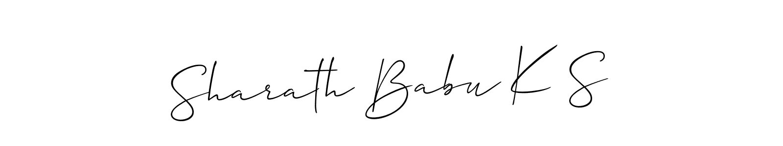 This is the best signature style for the Sharath Babu K S name. Also you like these signature font (Allison_Script). Mix name signature. Sharath Babu K S signature style 2 images and pictures png