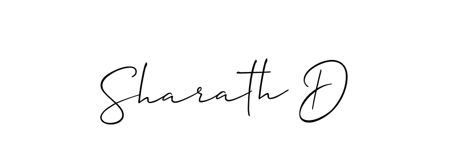 Use a signature maker to create a handwritten signature online. With this signature software, you can design (Allison_Script) your own signature for name Sharath D. Sharath D signature style 2 images and pictures png