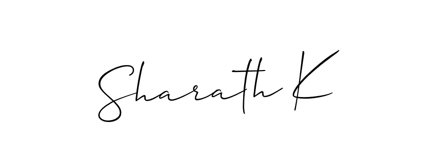 Use a signature maker to create a handwritten signature online. With this signature software, you can design (Allison_Script) your own signature for name Sharath K. Sharath K signature style 2 images and pictures png