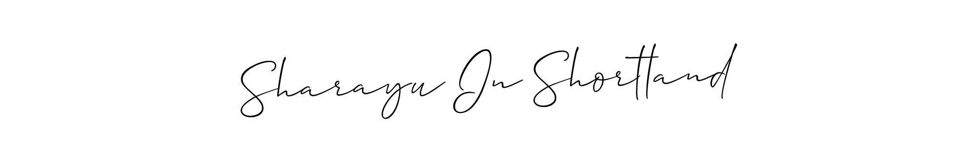 Use a signature maker to create a handwritten signature online. With this signature software, you can design (Allison_Script) your own signature for name Sharayu In Shortland. Sharayu In Shortland signature style 2 images and pictures png