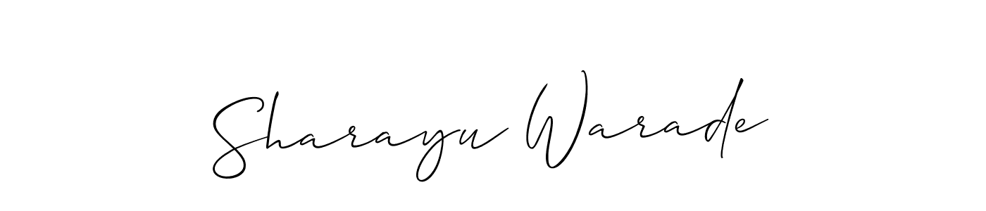 The best way (Allison_Script) to make a short signature is to pick only two or three words in your name. The name Sharayu Warade include a total of six letters. For converting this name. Sharayu Warade signature style 2 images and pictures png