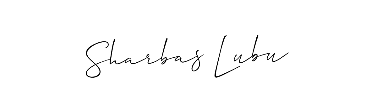 Sharbas Lubu stylish signature style. Best Handwritten Sign (Allison_Script) for my name. Handwritten Signature Collection Ideas for my name Sharbas Lubu. Sharbas Lubu signature style 2 images and pictures png