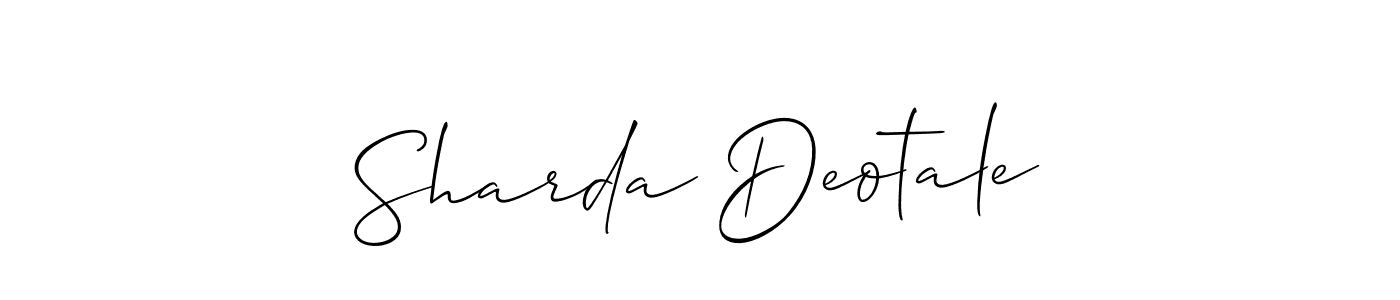 How to make Sharda Deotale signature? Allison_Script is a professional autograph style. Create handwritten signature for Sharda Deotale name. Sharda Deotale signature style 2 images and pictures png