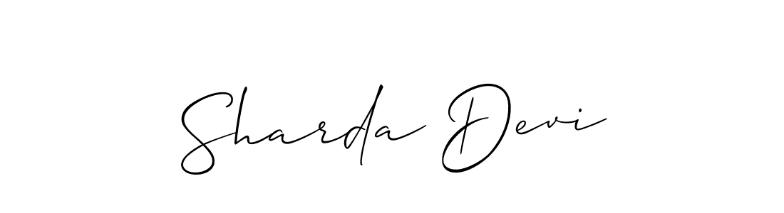 Make a beautiful signature design for name Sharda Devi. With this signature (Allison_Script) style, you can create a handwritten signature for free. Sharda Devi signature style 2 images and pictures png