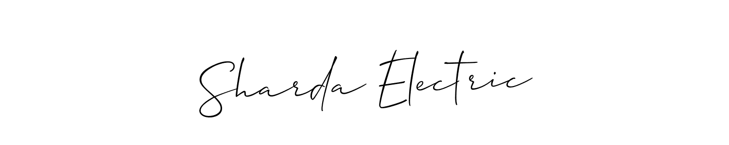 Similarly Allison_Script is the best handwritten signature design. Signature creator online .You can use it as an online autograph creator for name Sharda Electric. Sharda Electric signature style 2 images and pictures png