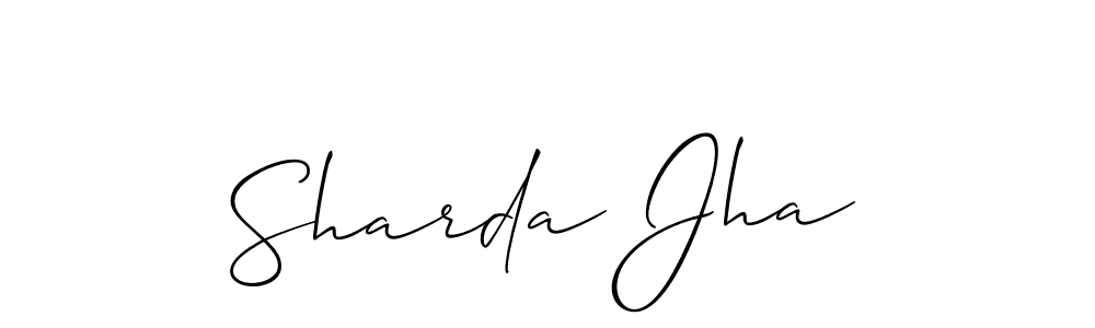 Also we have Sharda Jha name is the best signature style. Create professional handwritten signature collection using Allison_Script autograph style. Sharda Jha signature style 2 images and pictures png