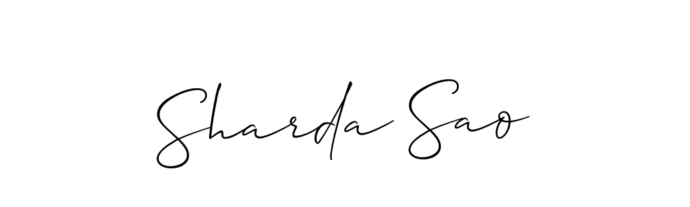 How to Draw Sharda Sao signature style? Allison_Script is a latest design signature styles for name Sharda Sao. Sharda Sao signature style 2 images and pictures png