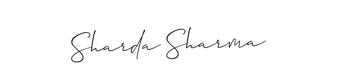 if you are searching for the best signature style for your name Sharda Sharma. so please give up your signature search. here we have designed multiple signature styles  using Allison_Script. Sharda Sharma signature style 2 images and pictures png