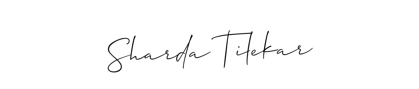 Create a beautiful signature design for name Sharda Tilekar. With this signature (Allison_Script) fonts, you can make a handwritten signature for free. Sharda Tilekar signature style 2 images and pictures png