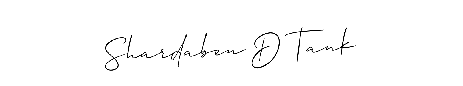 Allison_Script is a professional signature style that is perfect for those who want to add a touch of class to their signature. It is also a great choice for those who want to make their signature more unique. Get Shardaben D Tank name to fancy signature for free. Shardaben D Tank signature style 2 images and pictures png