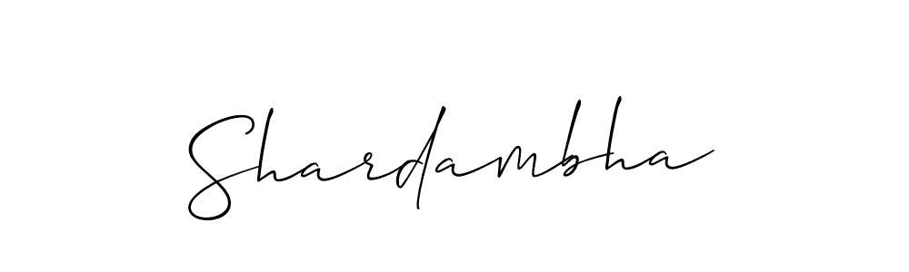 Allison_Script is a professional signature style that is perfect for those who want to add a touch of class to their signature. It is also a great choice for those who want to make their signature more unique. Get Shardambha name to fancy signature for free. Shardambha signature style 2 images and pictures png
