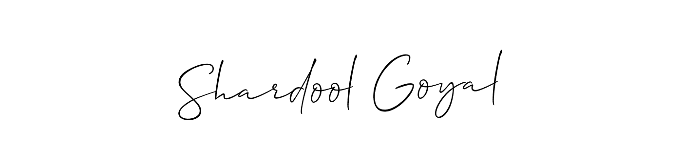 How to make Shardool Goyal signature? Allison_Script is a professional autograph style. Create handwritten signature for Shardool Goyal name. Shardool Goyal signature style 2 images and pictures png