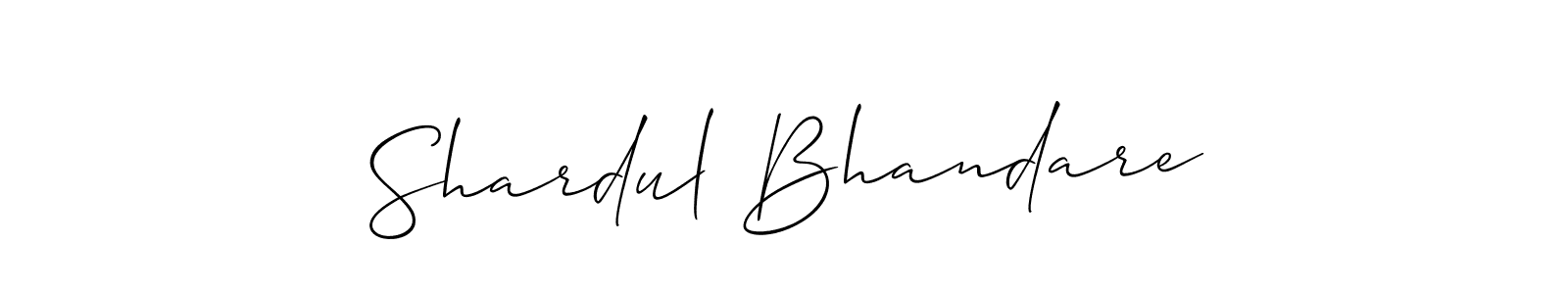 Allison_Script is a professional signature style that is perfect for those who want to add a touch of class to their signature. It is also a great choice for those who want to make their signature more unique. Get Shardul Bhandare name to fancy signature for free. Shardul Bhandare signature style 2 images and pictures png