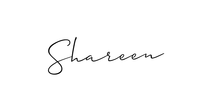 Shareen stylish signature style. Best Handwritten Sign (Allison_Script) for my name. Handwritten Signature Collection Ideas for my name Shareen. Shareen signature style 2 images and pictures png