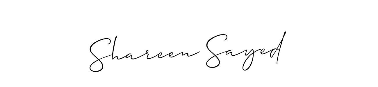 Use a signature maker to create a handwritten signature online. With this signature software, you can design (Allison_Script) your own signature for name Shareen Sayed. Shareen Sayed signature style 2 images and pictures png