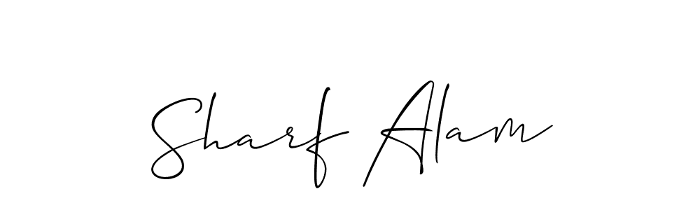 You should practise on your own different ways (Allison_Script) to write your name (Sharf Alam) in signature. don't let someone else do it for you. Sharf Alam signature style 2 images and pictures png