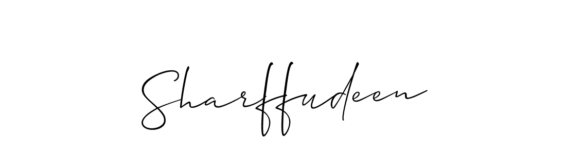 Make a beautiful signature design for name Sharffudeen. With this signature (Allison_Script) style, you can create a handwritten signature for free. Sharffudeen signature style 2 images and pictures png
