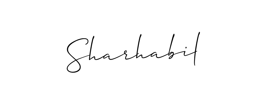 Design your own signature with our free online signature maker. With this signature software, you can create a handwritten (Allison_Script) signature for name Sharhabil. Sharhabil signature style 2 images and pictures png