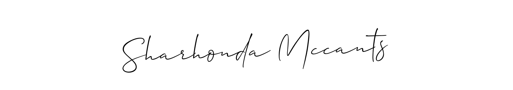 Also we have Sharhonda Mccants name is the best signature style. Create professional handwritten signature collection using Allison_Script autograph style. Sharhonda Mccants signature style 2 images and pictures png