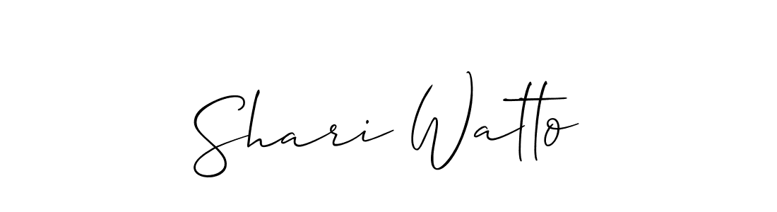 Make a beautiful signature design for name Shari Watto. With this signature (Allison_Script) style, you can create a handwritten signature for free. Shari Watto signature style 2 images and pictures png